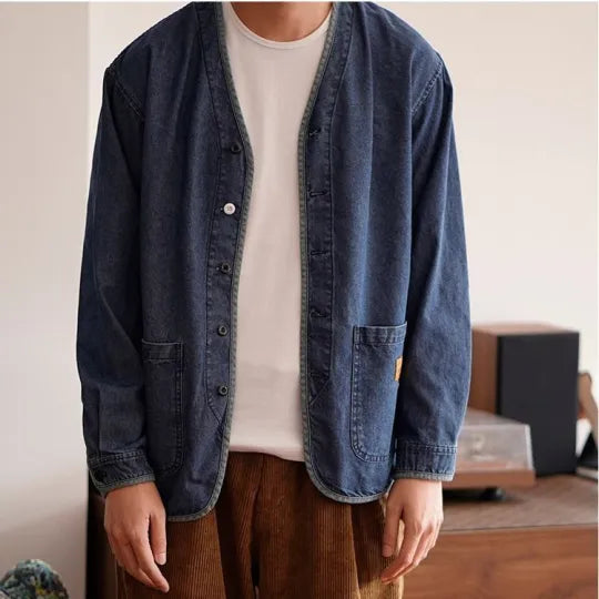 La veste de chorégraphie classique en denim indigo