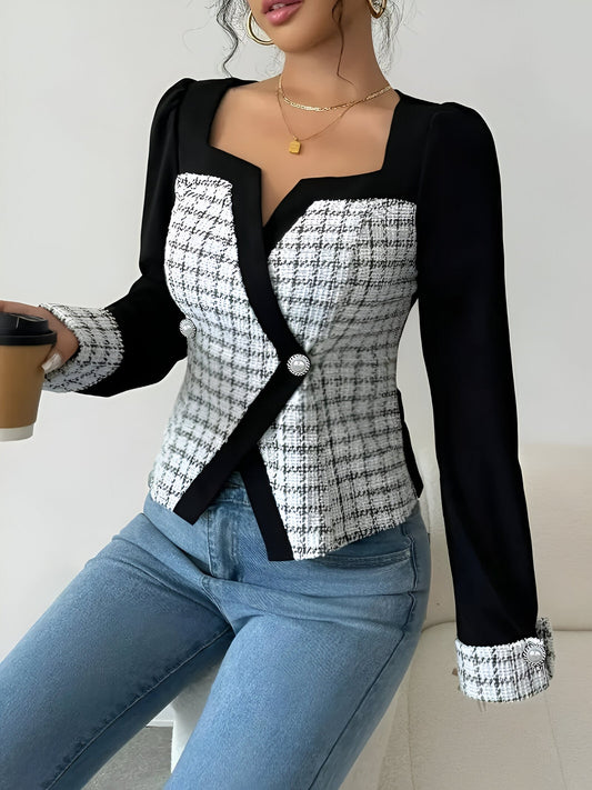 Emery | Schicke, französisch inspirierte Plaid-Blazer für Damen