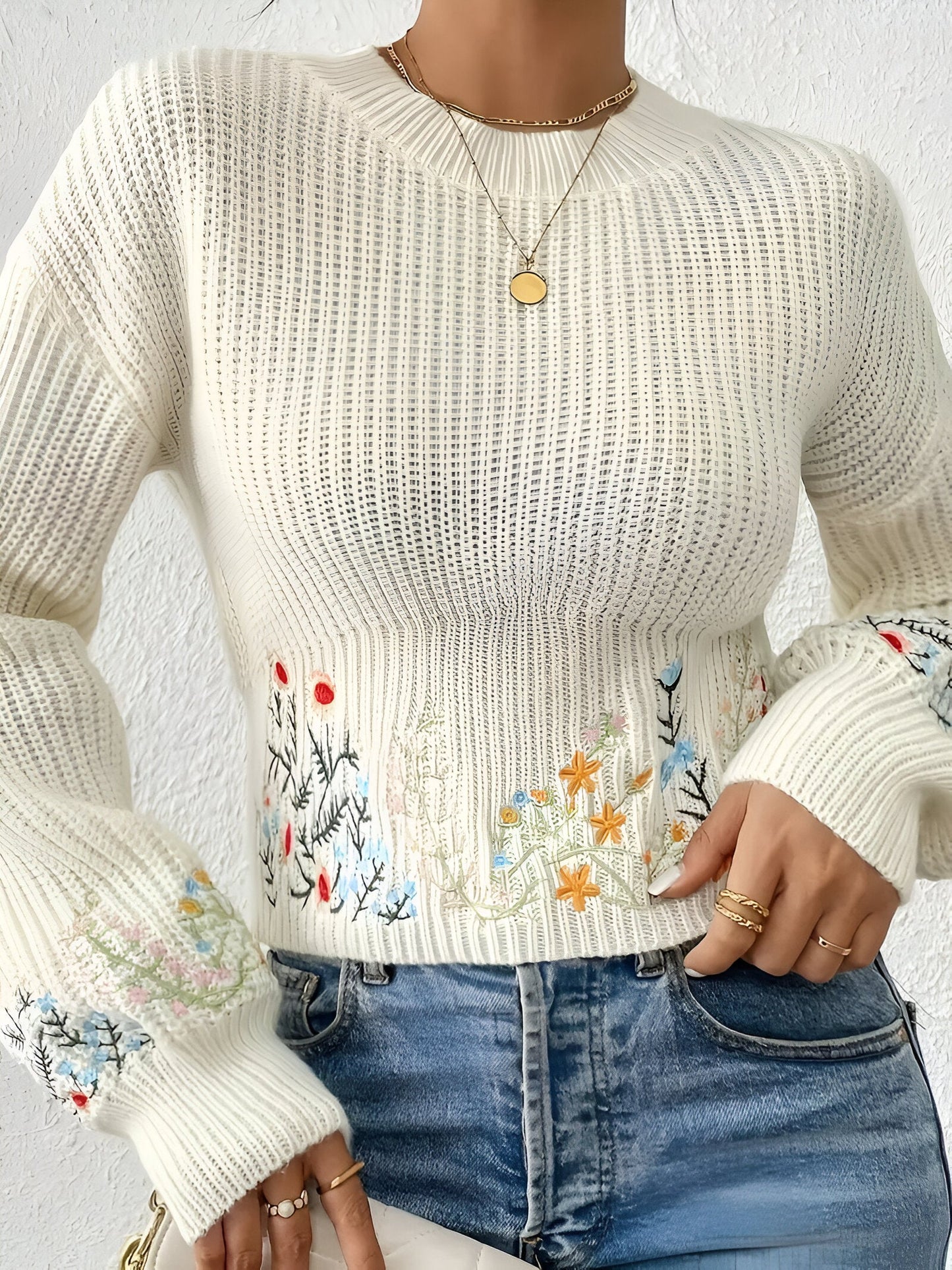 Drew | Chic polyvalent - élégant pull-over en maille florale