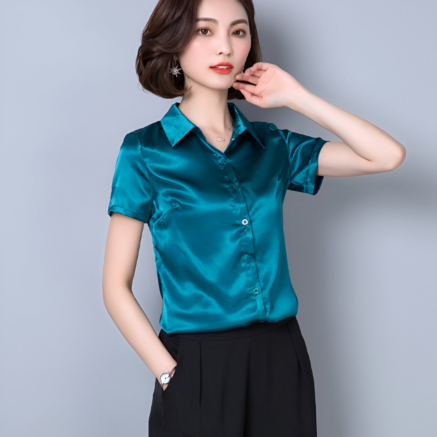 Ailko | Blouse de luxe en satin et soie