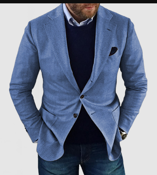 Benno - cardigan pour homme avec boutons, poches et col à revers décontractés, couleur unie, manches longues