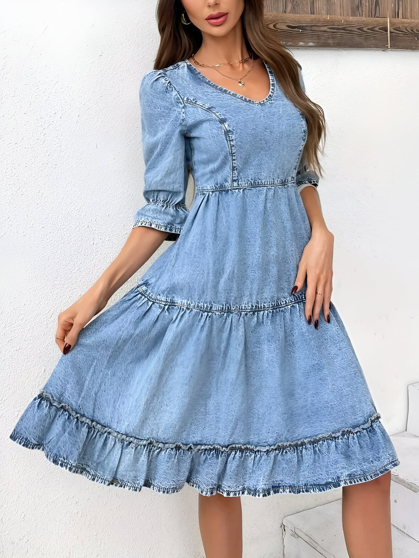 Hermine | Elégante robe d'été en denim