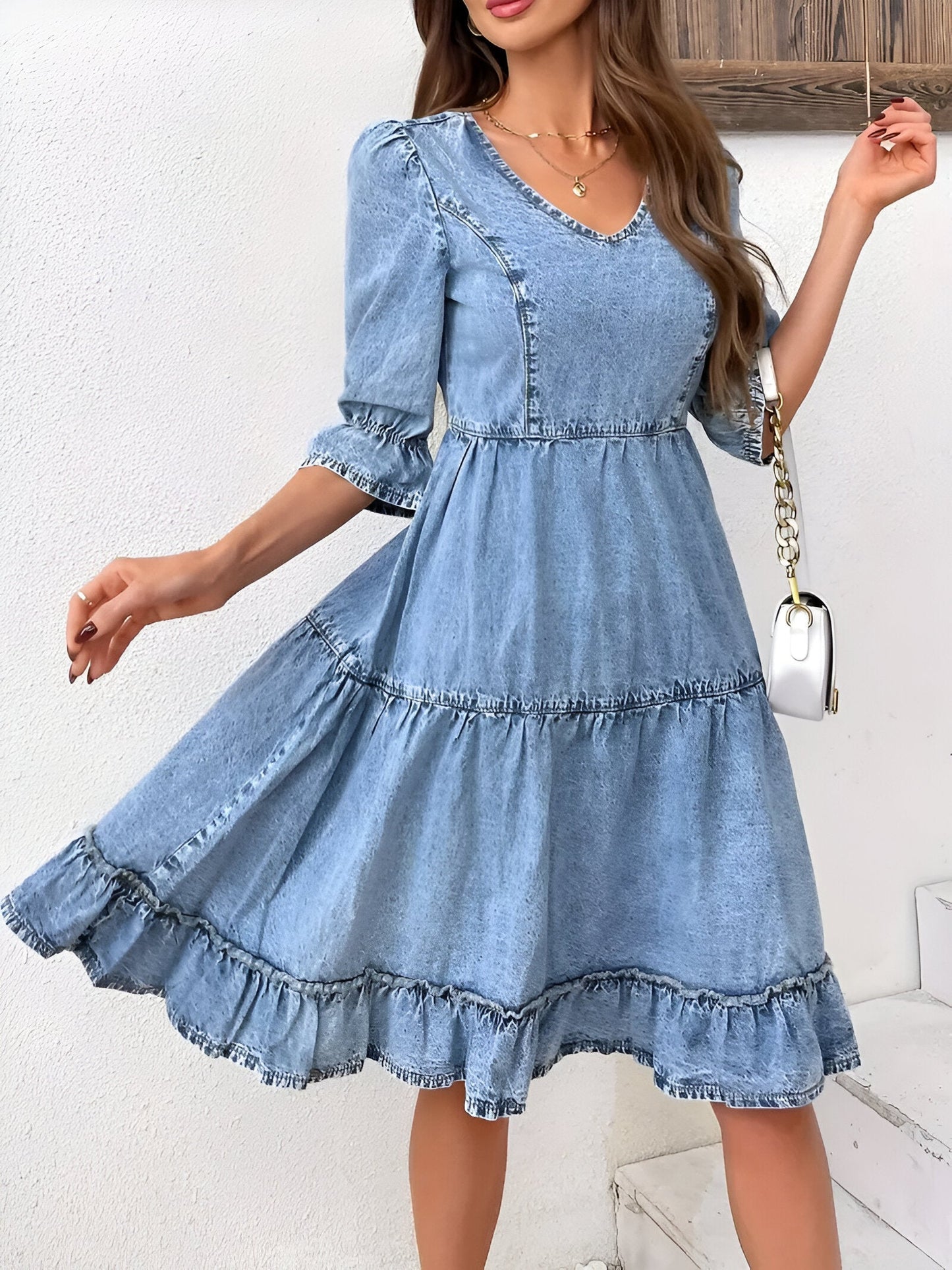 Hermine | Elégante robe d'été en denim