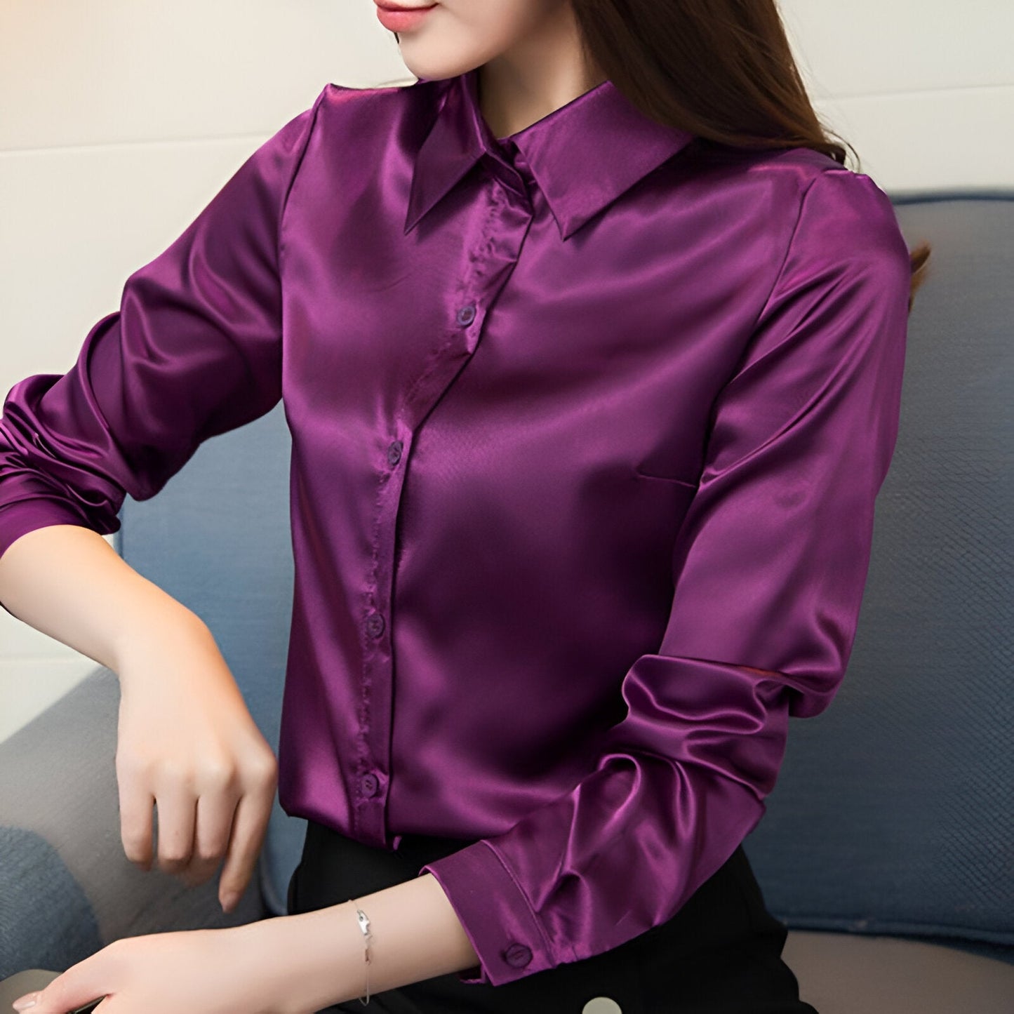 Ailko | Blouse de luxe en satin et soie