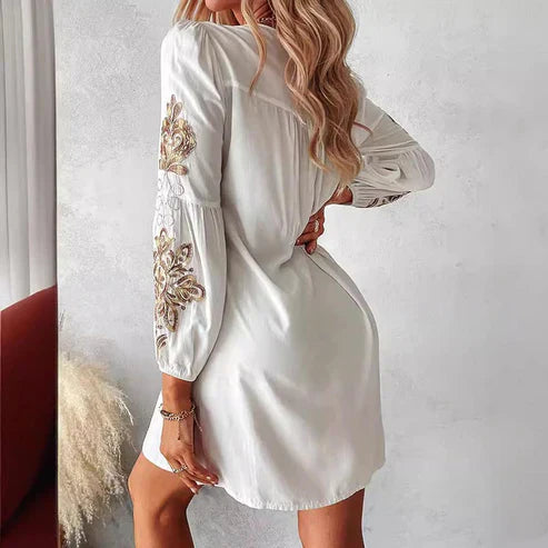 Viviana - Robe boho avec broderie florale pour femmes