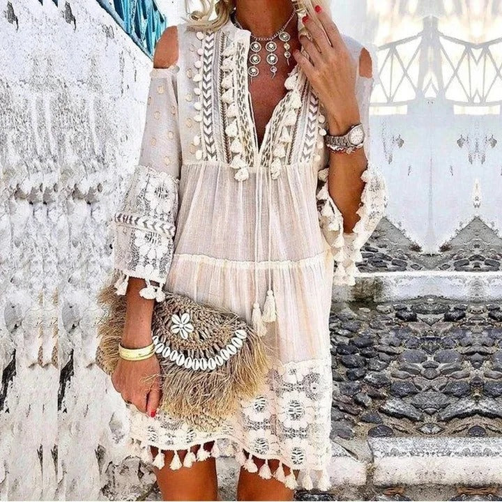 Adelaide - Mini robe en dentelle boho